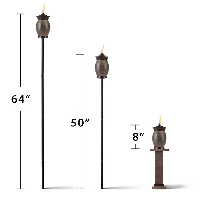 TIKI® Brand Convertible 64 Inch TIKI Torch Resin Jar Brown, Stone,1112155 - new