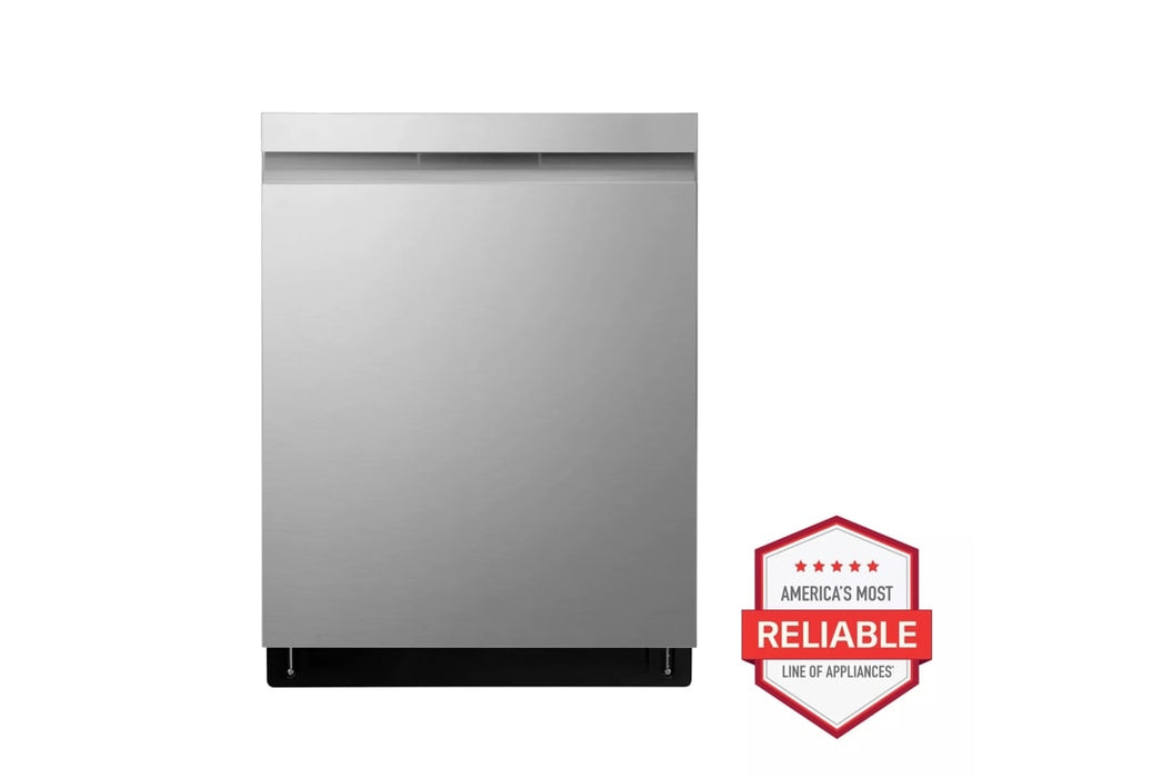 LG - 24" Top Control Smart Built-In Tub Dishwasher with 3rd Rack, QuadWash and 44db - Stainless Steel - open_box