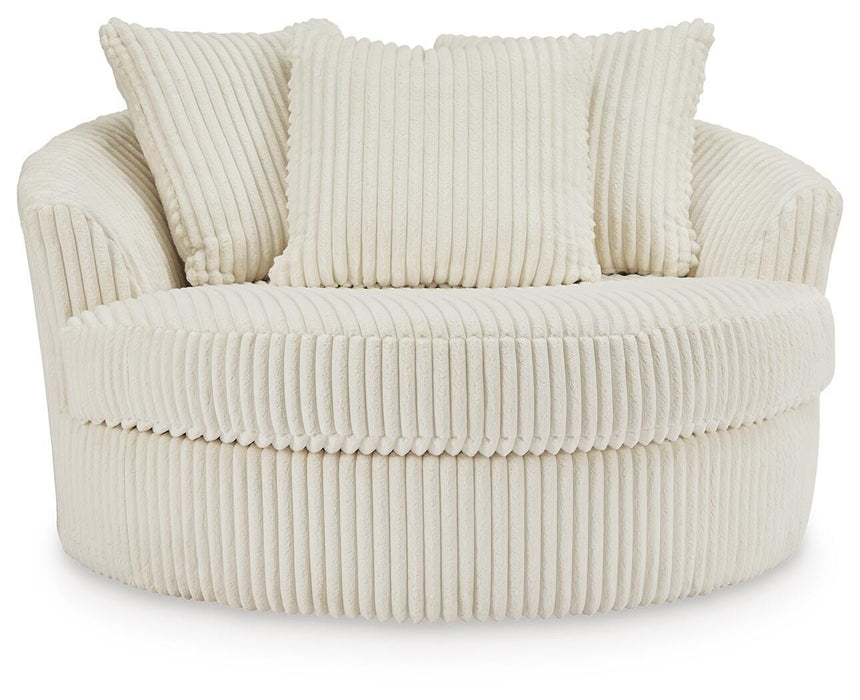 Signature Design Ivory Oversized Swivel Accent Chair