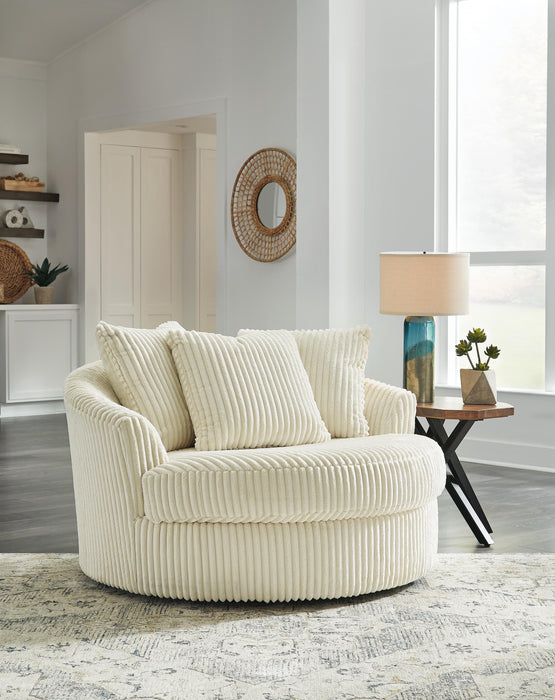 Signature Design Ivory Oversized Swivel Accent Chair
