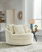 Signature Design Ivory Oversized Swivel Accent Chair