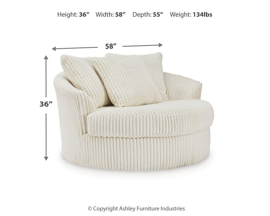 Signature Design Ivory Oversized Swivel Accent Chair