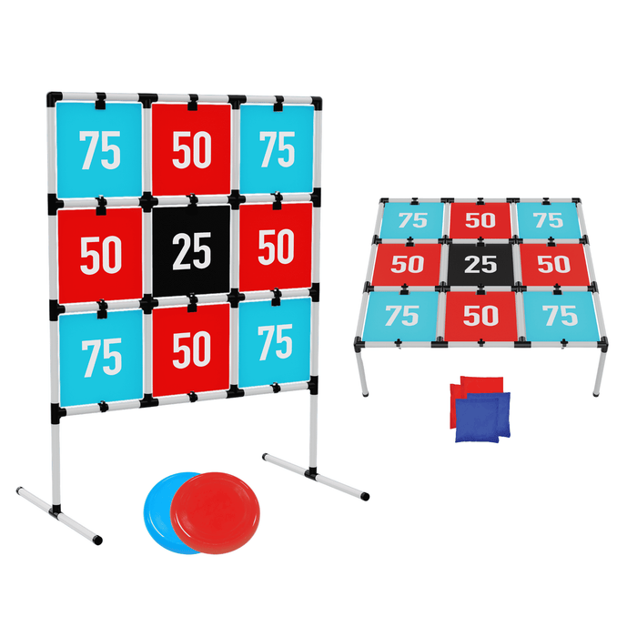 2-in-1 Target Toss, Outdoor Disc & Beanbag Game, Plastic Breakaway Target, for Ages 3 and up, by MinnARK - new