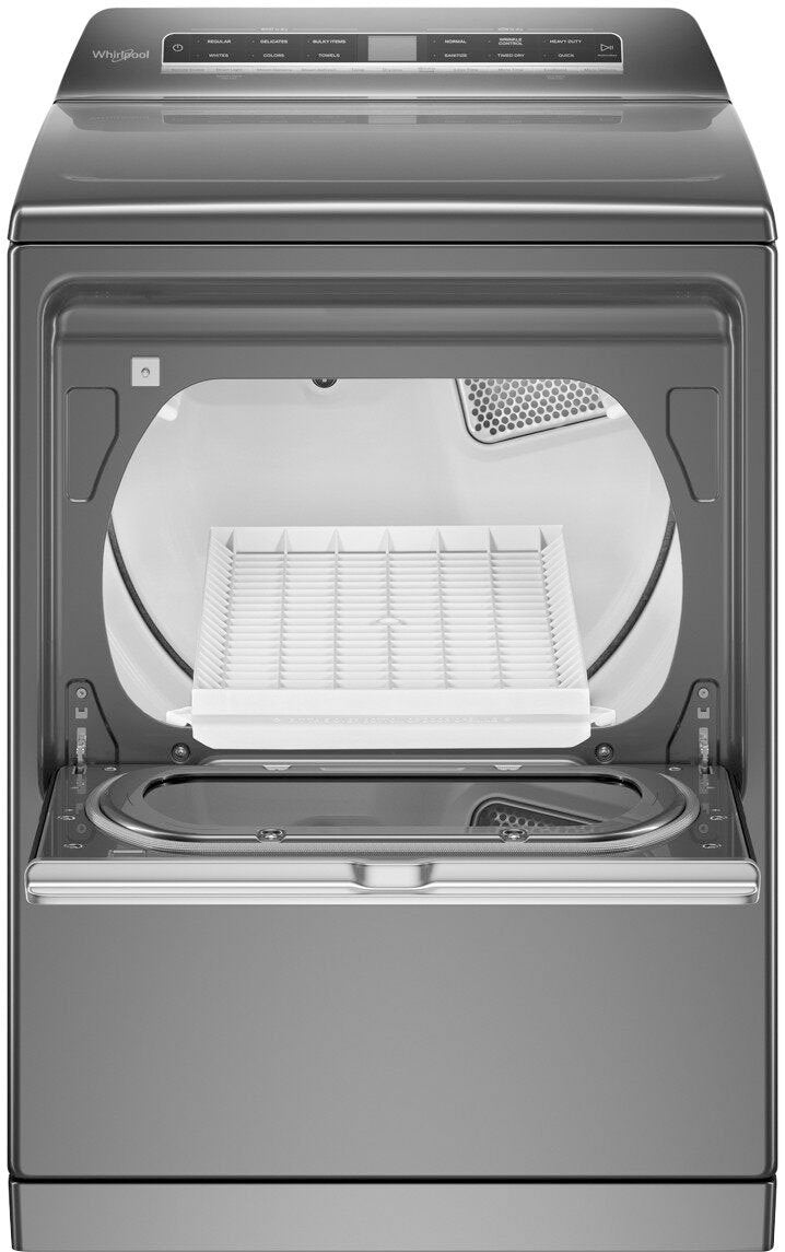 Whirlpool - 7.4 Cu. Ft. Smart Electric Dryer with Steam and Advanced Moisture Sensing - Chrome Shadow - display_model