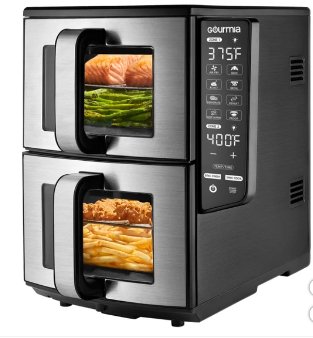 Gourmia 11-QT. Dual Basket Air Fryer with Smart Finish & 4-Layer Cooking - open_box