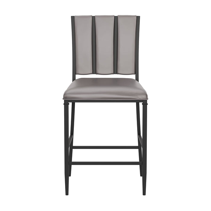 Hillsdale, Salas Metal Counter Height Stool with Double-Sided Vertical Tufting Back, Black Upholstered Seat and Back - new