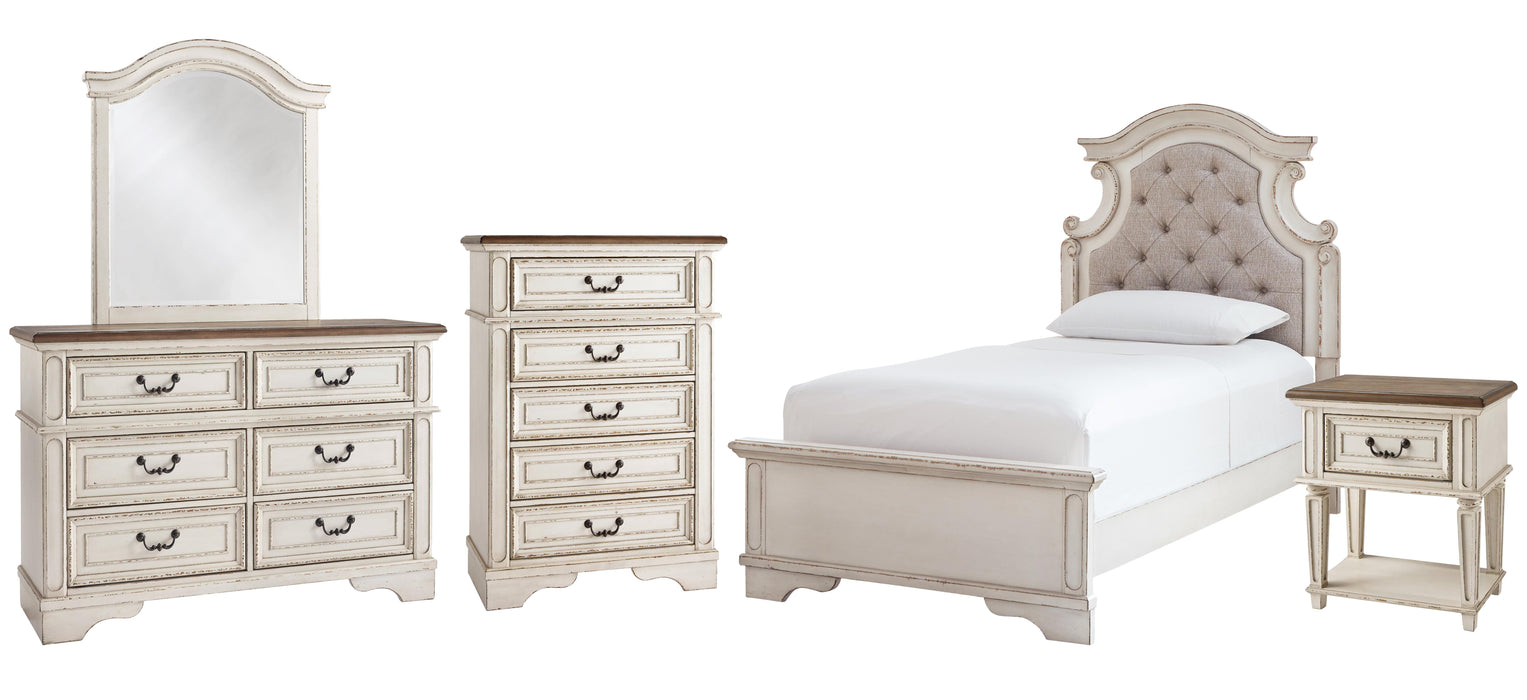 Realyn Chipped White Panel Bedroom Collection