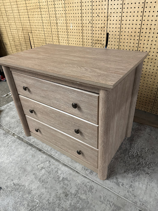 My Texas House Monroe 3 Drawer Nightstand with USB, Brushed Oak Finish - new