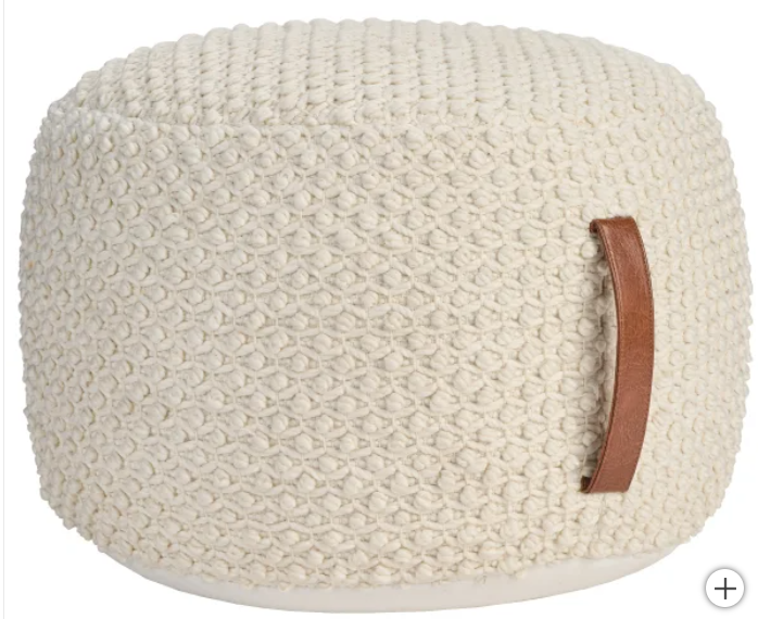 Nourison Cotton Woven Looped Pouf - use_like_new