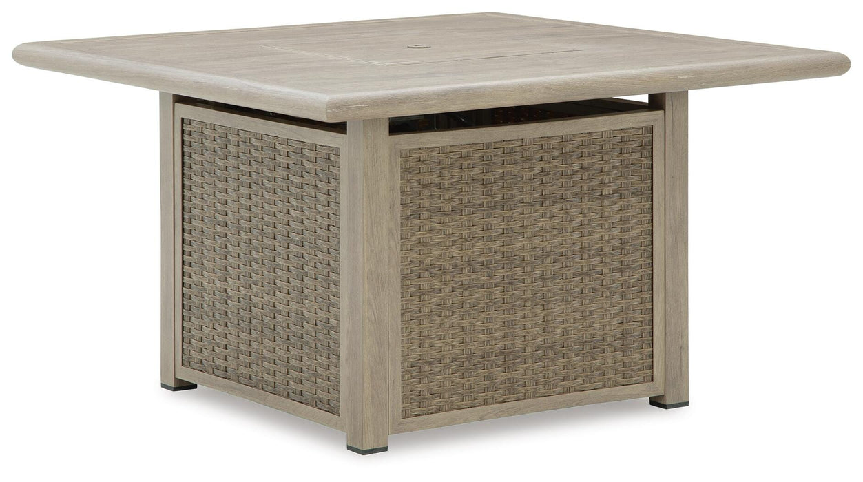 Carisbo Beige Square Fire Pit Table