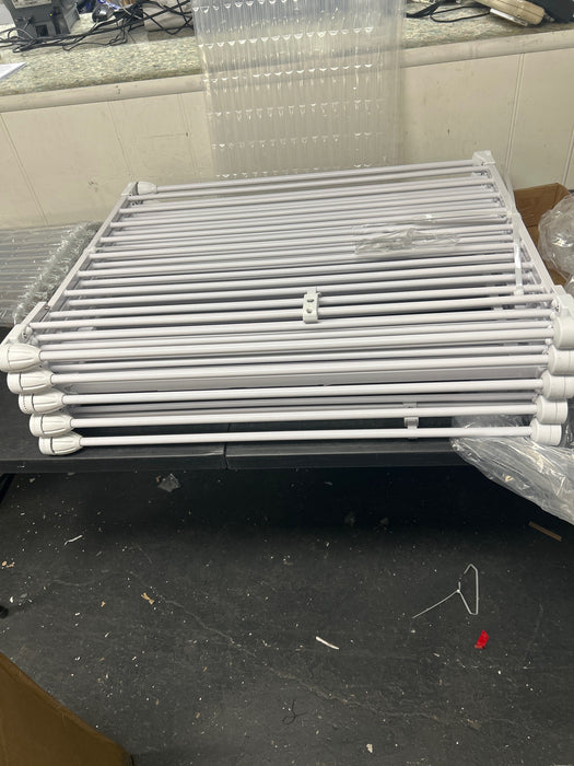 Baby Gates, 8Panel 198" Extra Wide 30" Tall Baby Gates Fireplace Fence Toddler Playard, White - new