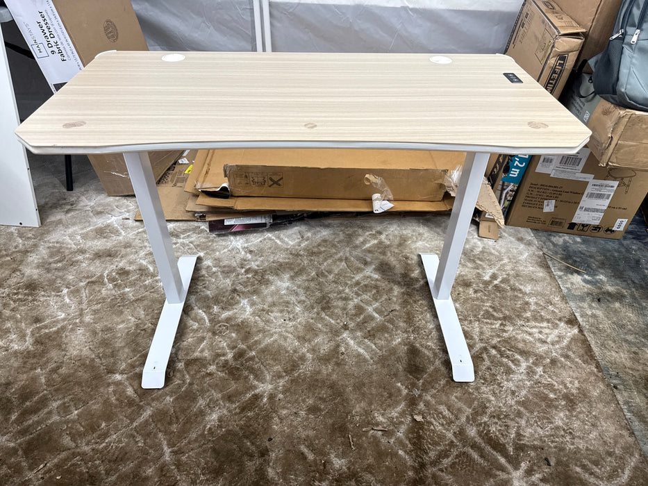 X Rocker Oka Adult Gaming Desk with RGB Lighting, White/Light Wood - used_good