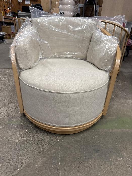 Better Homes & Gardens Lillian Swivel Birdcage Chair, Cream Linen - new