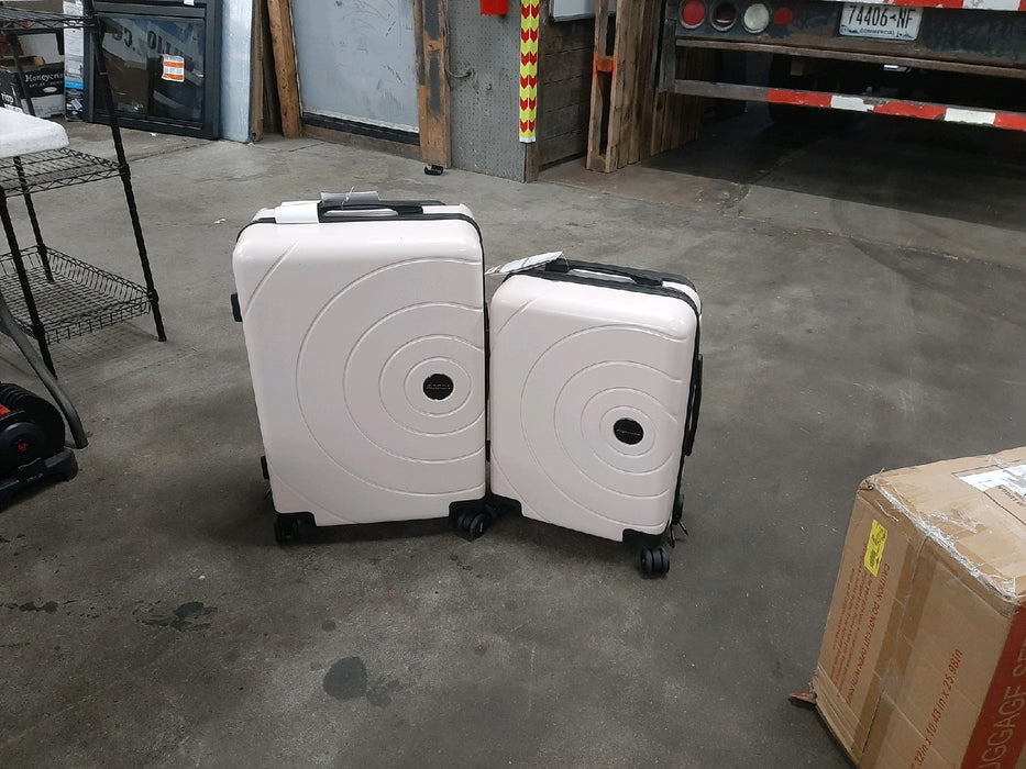 Travelers Club 2pc Rolling Hard Case Travel Luggage Set with Extra Wide Telescopic Handle , Blush - new