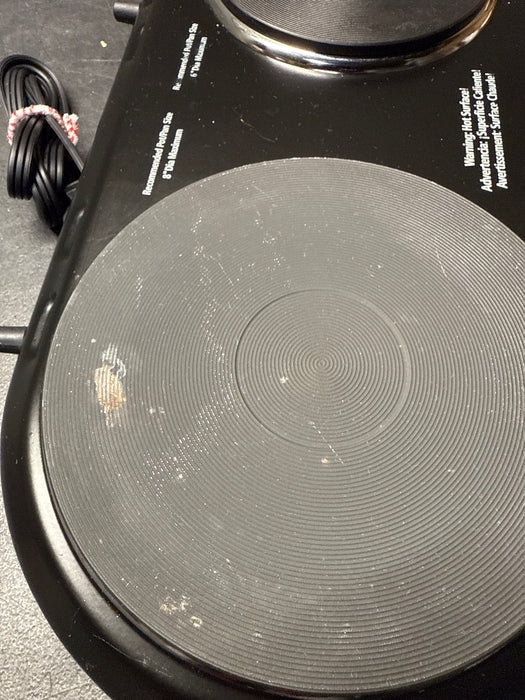Mainstays Double Burner, 1800 W, Black Electric Cooktop, 1 Each, Assembled Product - used_marks_scratches