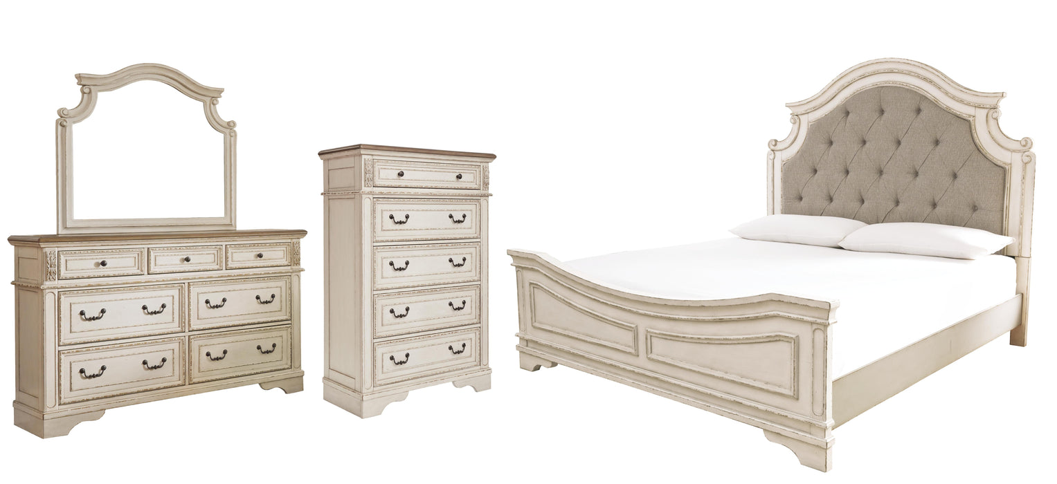 Realyn Chipped White Panel Bedroom Collection