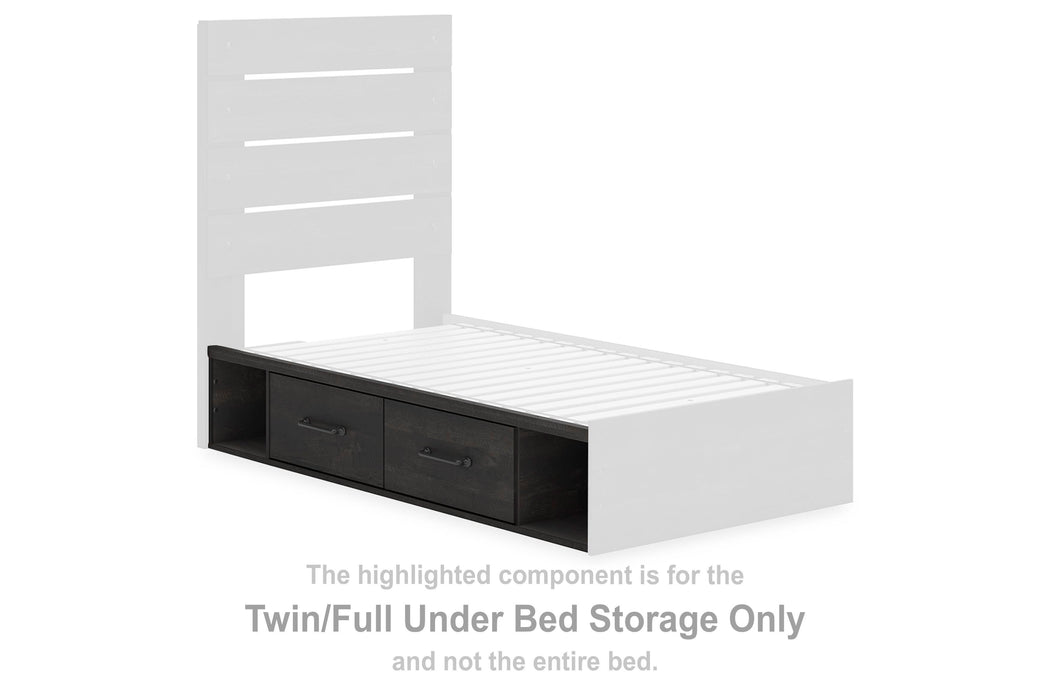 Delmorta Dark Gray Twin/Full Under Bed Storage