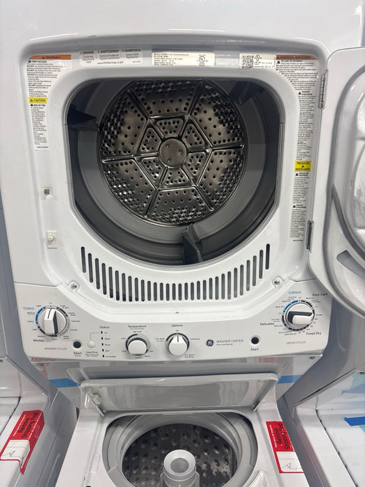GE Unitized Spacemaker® 2.3 cu. ft. Capacity Washer with Stainless Steel Basket and 4.4 cu. ft. Capacity Gas Dryer - display_model