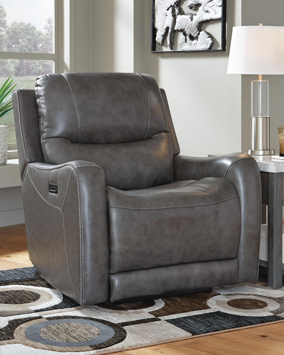 Galahad Smoke Zero Wall Recliner w/PWR HDRST