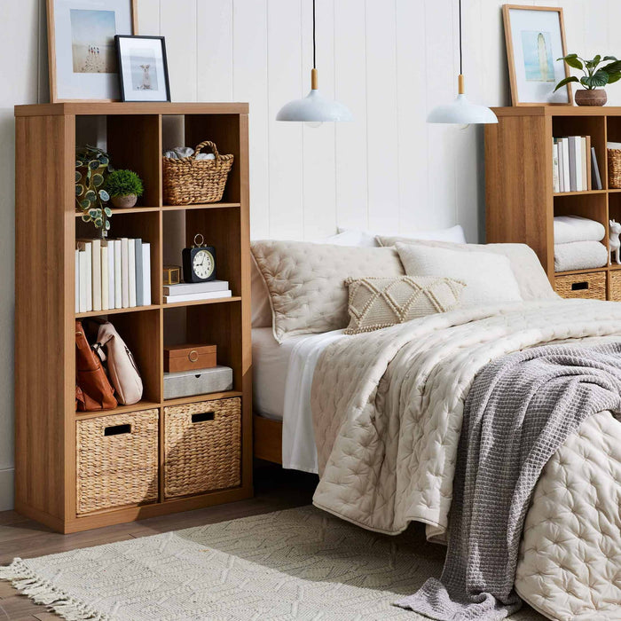 Better Homes & Gardens 8 Cube Storage Organizer, Light Honey - new