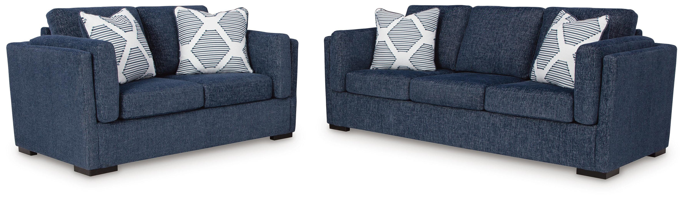 Evansley Navy Evansley Sofa and Loveseat