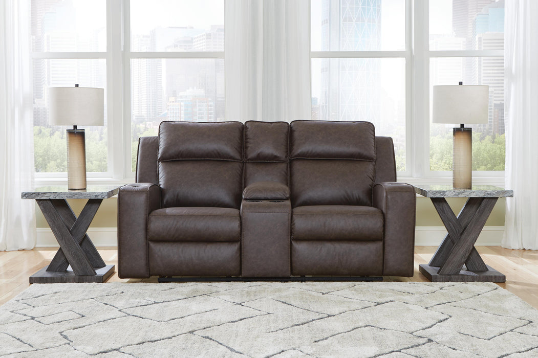 Lavenhorne Umber DBL Rec Loveseat w/Console
