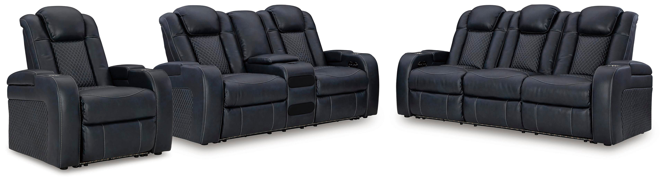 Fyne-Dyme Sapphire Fyne-Dyme Sofa, Loveseat and Recliner