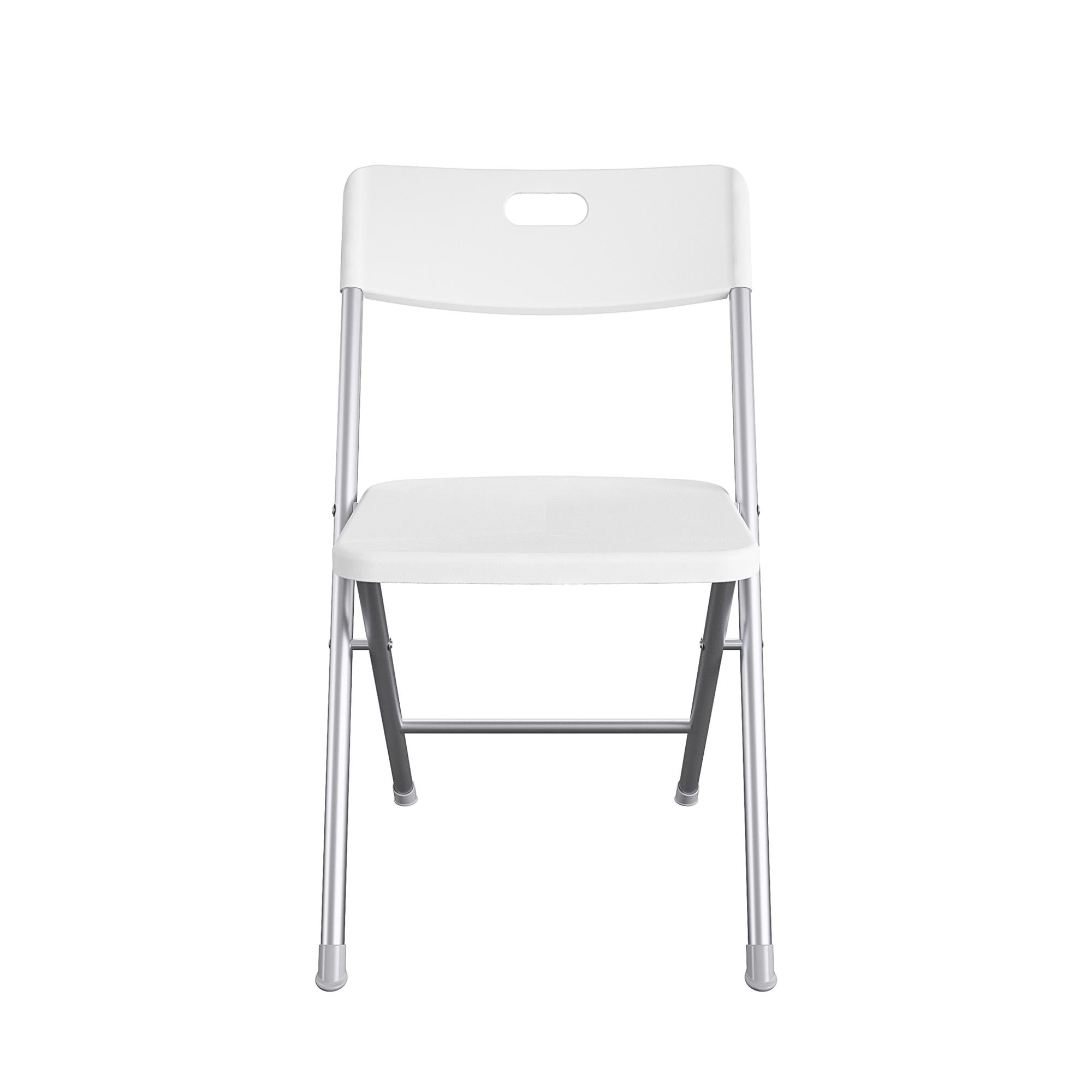 Mainstays Resin Seat & Back Folding Chair, White, 4-Pack - open_box