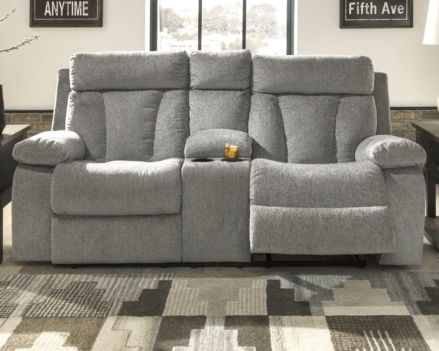 Mitchiner Fog DBL Rec Loveseat w/Console