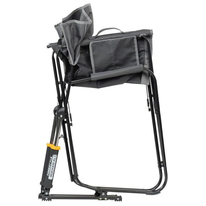 GCI Outdoor Freestyle Rocker XL Oversized Foldable Rocking Camp Chair, Pewter - new