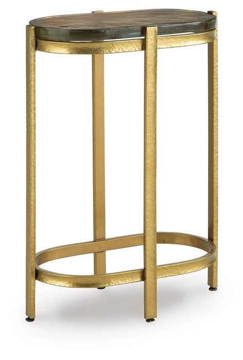 Porterville Gold Finish Accent Table