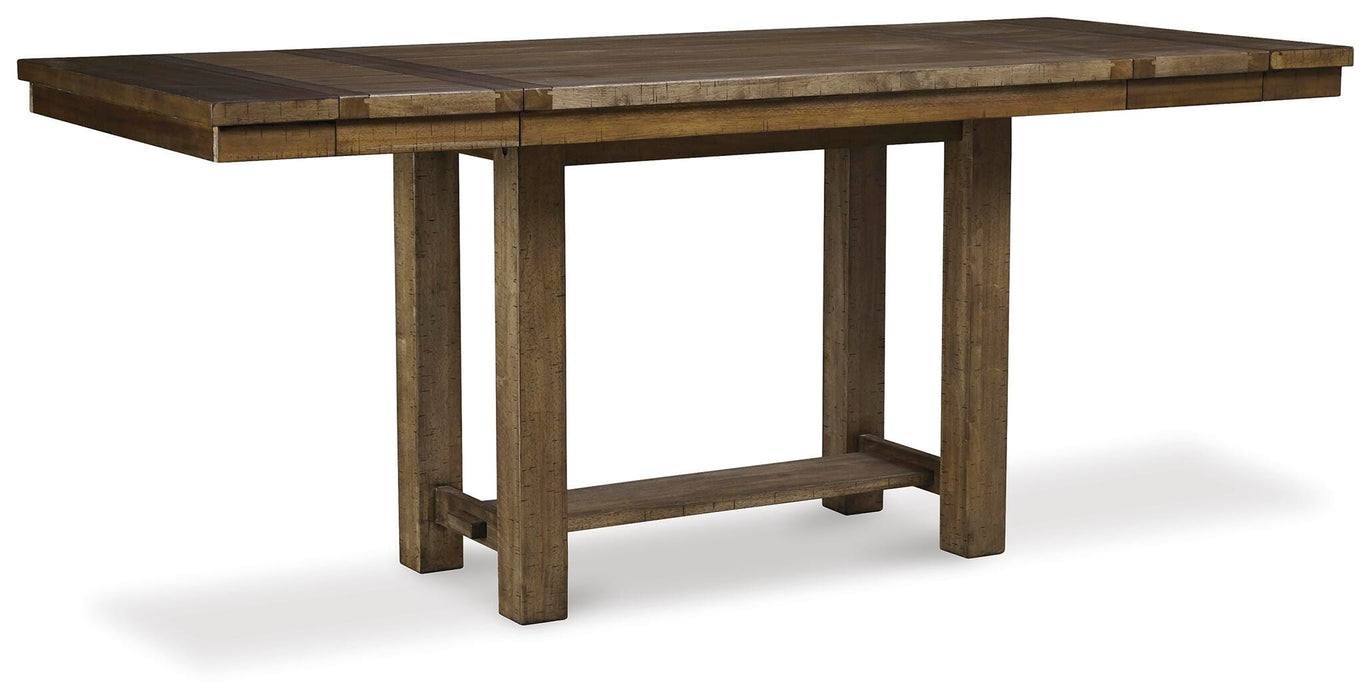 Moriville Grayish Brown RECT DRM Counter EXT Table