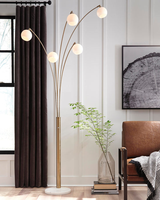Taliya Champagne/White Metal Arc Lamp (1/CN)