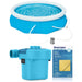 Bluescape Fast Set 10’ x 30” Round Inflatable Soft Sided Above Ground Pool Set Including Pool Pump Bundle