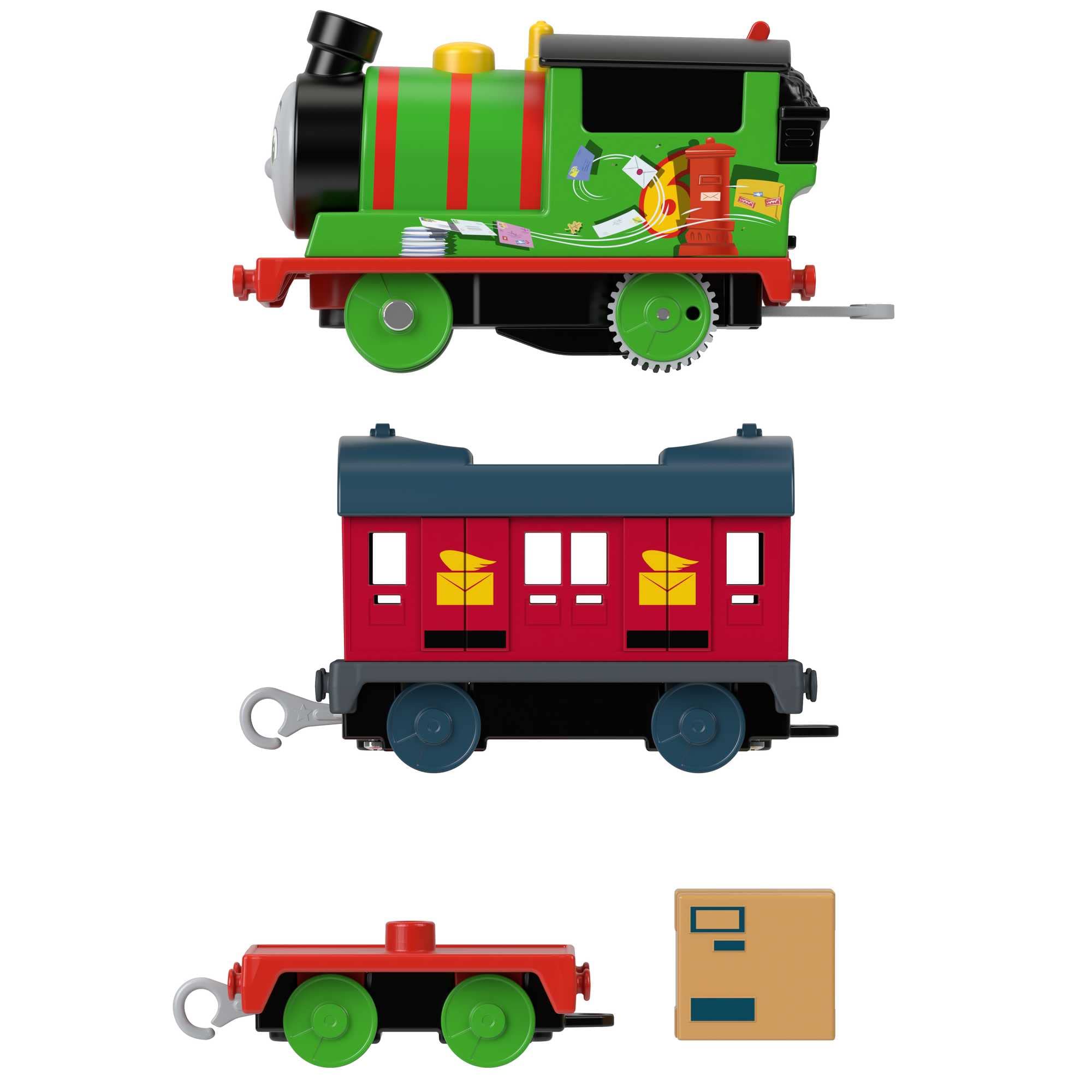 Thomas & Friends Motorized Toy Train Percy’s Mail Delivery Battery-Powered Engine with Cargo for Preschool Pretend Play Kids Ages 3+ Years - new