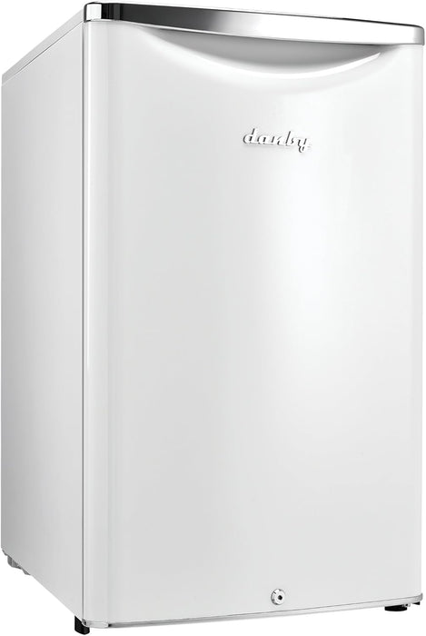 Danby DAR044A6PDB 4.4 Cu.Ft. Mini Fridge, Compact Refrigerator For Bedroom, Living Room, Bar, Dorm, Kitchen, Office, E-Star In Pearl White With Lock - new