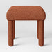 Upholstered Square Stool Ottoman Rust Boucle - Room Essentials™