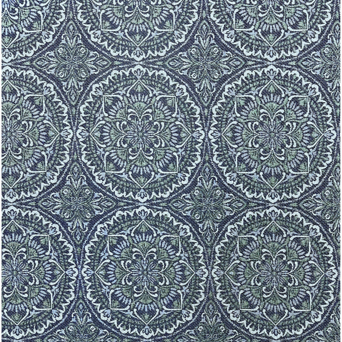 Better Homes & Gardens 20" x 20" Premium Blue and Green Medallion Outdoor Dining Chair Cushion - new