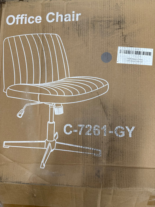 MCQ Criss Cross Chair Armless Cross Legged Office Desk Chair Adjustable Swivel Ergonomic Desk Chair No Wheels U Shaped Backrest with Wide Seat Computer Task Vanity Chair for Home Office - new