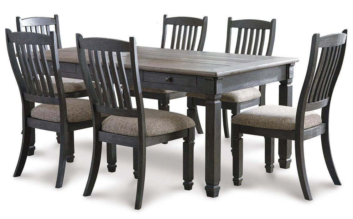 Tyler Creek Black/Gray Tyler Creek Dining Table and 6 Chairs