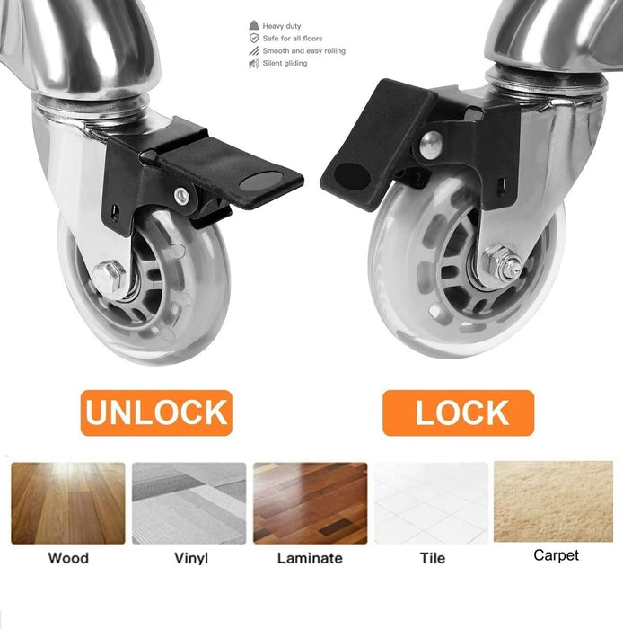 McDooFly Round Rolling Stools with Wheels Adjustable Swivel Stool 400 lbs Heavy Duty Rolling Stool Seat Cushion Leather Desk Stool for Kitchen Counter Shop Salon Spa Medical Garage(Camel). - open_box