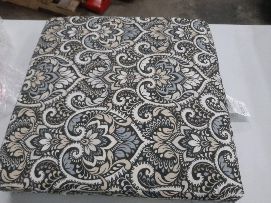 Arden Outdoor Dining Chair Cushion, 21 x 21, Rain-Proof, Fade Resistant 21 x 21, Black Aurora Damask - open_box