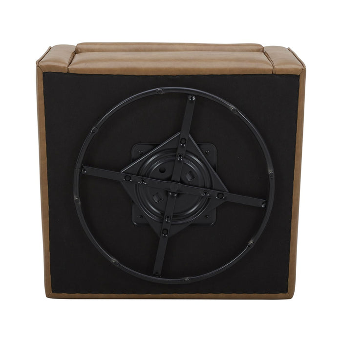 Better Homes & Gardens Steele Swivel Accent Chair, Camel Faux Leather - new