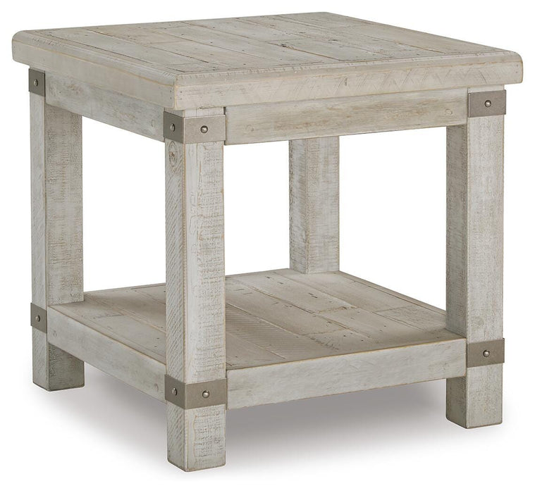 Carynhurst White Wash Gray Rectangular End Table