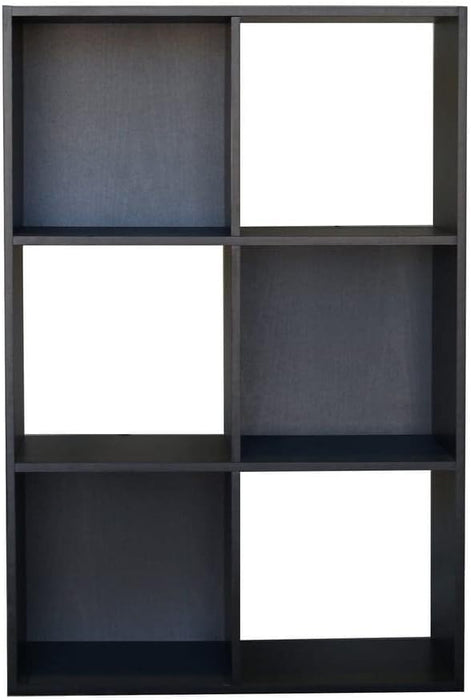 Proman Products 6 Cube Storage Organizer Bookcase, 36" H x 24" W x 12" D, Black - new