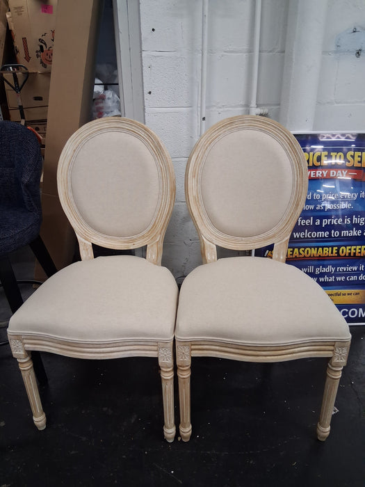 Streamdale Furniture Streamdale French Country Upholstered Dining Chairs Set of 2 Beige