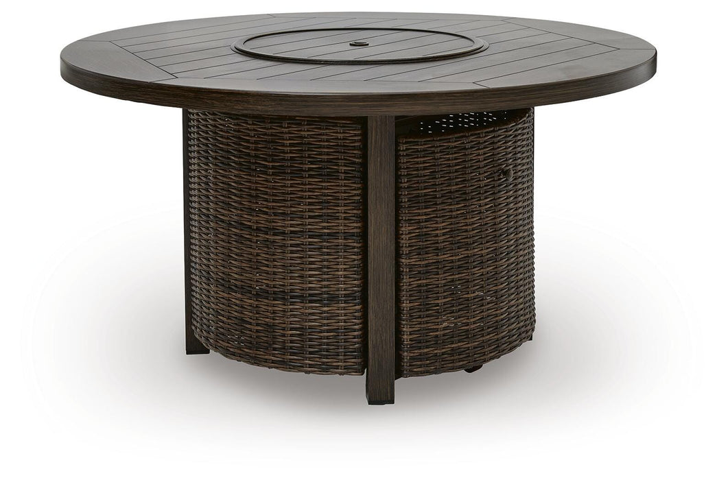 Drakes Beach Dark Brown Round Fire Pit Table