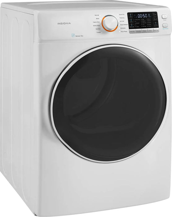 Insignia™ - 8.0 Cu. Ft. Gas Dryer with Steam, Sensor Dry, and ENERGY STAR Certification - White - display_model