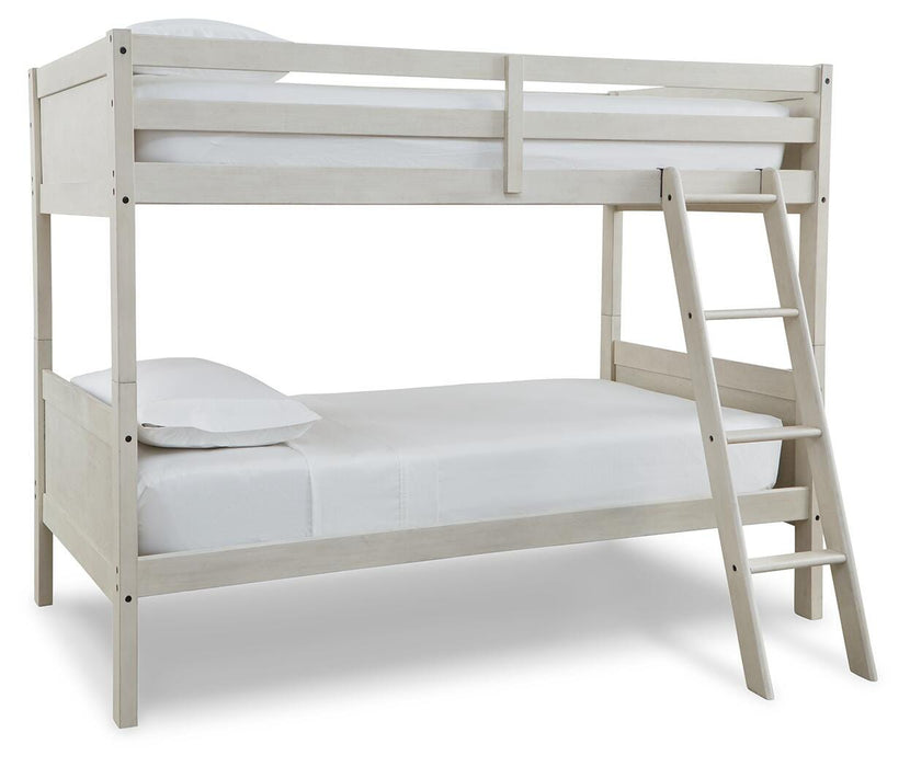 Robbinsdale Antique White Twin/Twin Bunk Bed w/Ladder