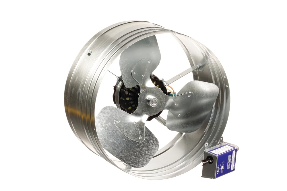 Master Flow GAF 1450 CFM Power Gable Mount Fan with Adjustable Power thermostat (PT6): Easy Installation & Efficient Exhaust Ventillation|High Airflow Capacity for attic spaces upto 2300 sq.